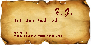 Hilscher Győző névjegykártya